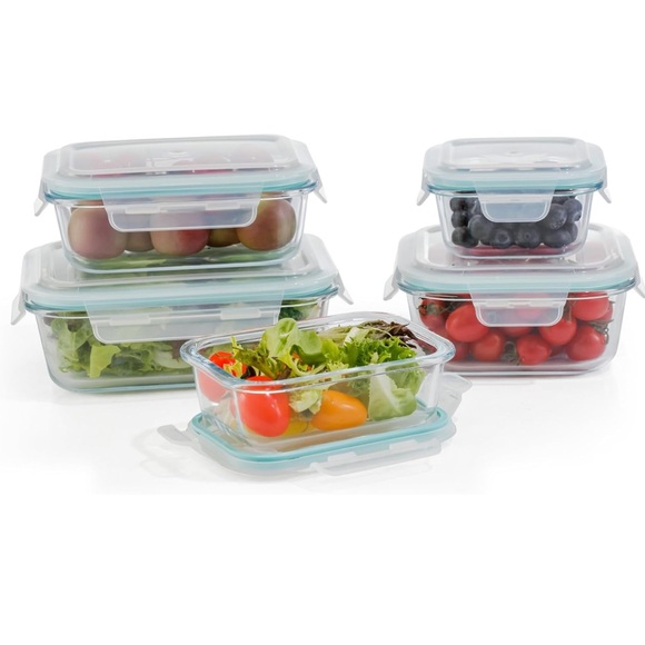 Other - 8 Piece Set Airtight Glass Food Storage Containers Glass Meal Prep Leak Proof